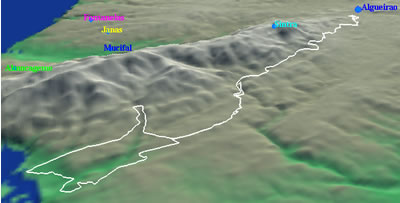 mapa 3d da volta da Praia do Guincho