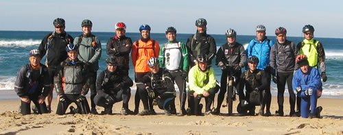 foto de grupo na Praia do Abano
