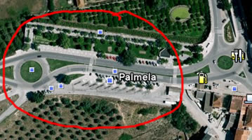 imagem com a localiza��o da rotunda de palmela e parque de estacionamento